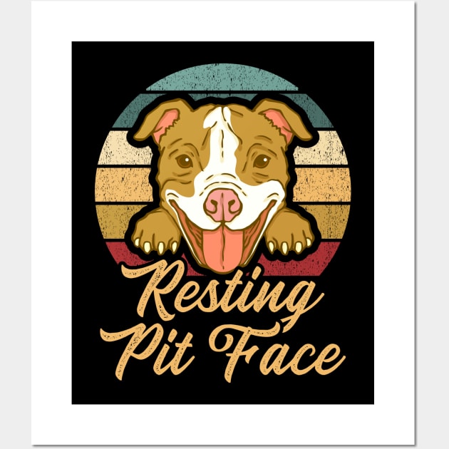 Resting Pit Face - Vintage Retro Sunset Wall Art by tiden.nyska